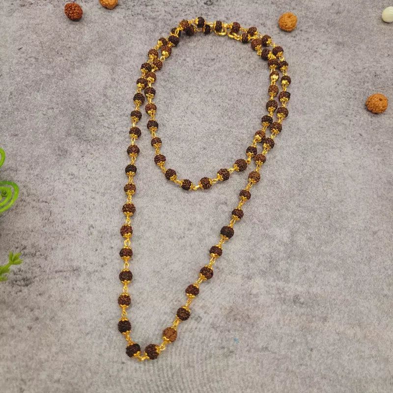 Gold Plated Shivoham Rudraksha Mala