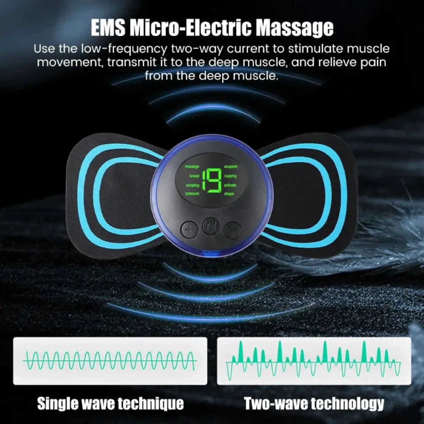 Portable USB Neck Massager Electric Neck Massager, Enhancer Mini Cervical Massager EMS Lymphatic Drainage Massage with Cable