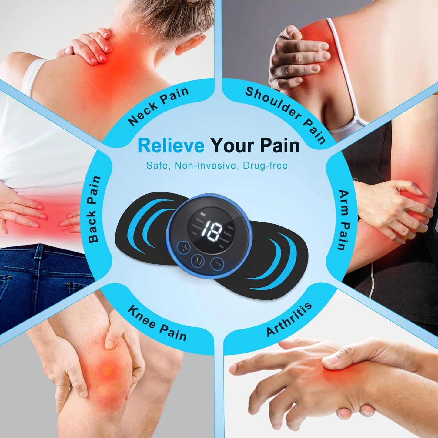 Portable USB Neck Massager Electric Neck Massager, Enhancer Mini Cervical Massager EMS Lymphatic Drainage Massage with Cable