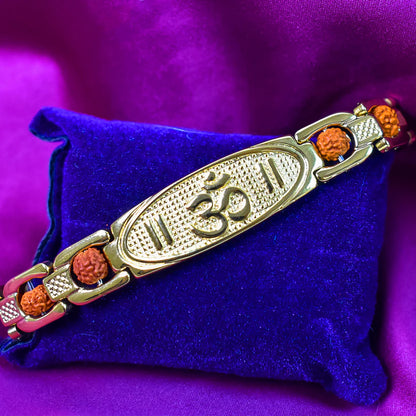 Om Name Bracelet with Rudraksha:Divine Energy and Protection